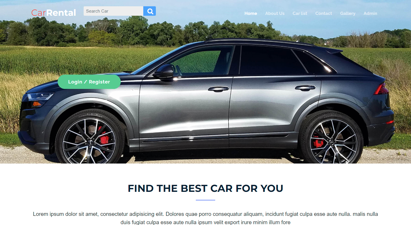 Car Rental Site Template